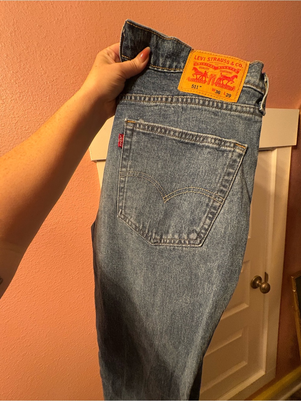Levi's Medium Blue 511 Straight Jeans with Red Tab